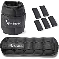 Sportneer Peso para Tobillo- Pesas Ajustables 0.46Kg - 3.16Kg (1 par)- 0-23 kg-1-6 kg por Tobillo- Peso Durable para…